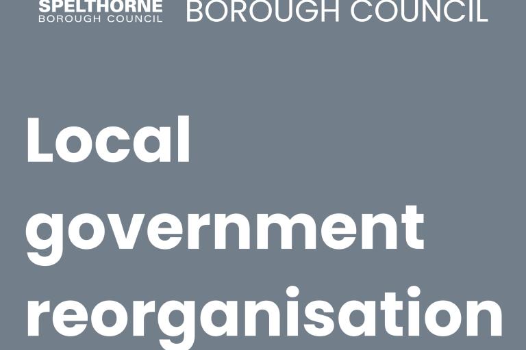 a grey background with writing saying local government reorganisation