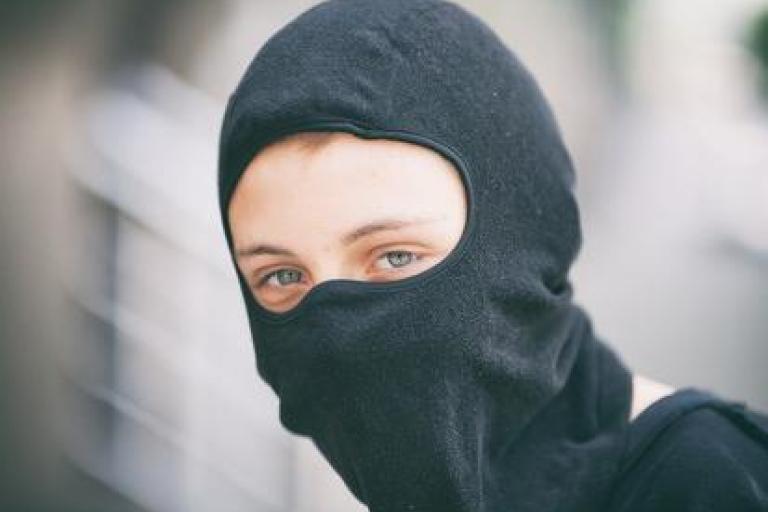 Boy in balaclava